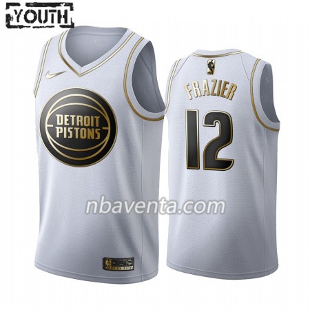 Camiseta Niños Detroit Pistons Tim Frazier 12 2019-20 Nike Blanco Golden Edition Swingman